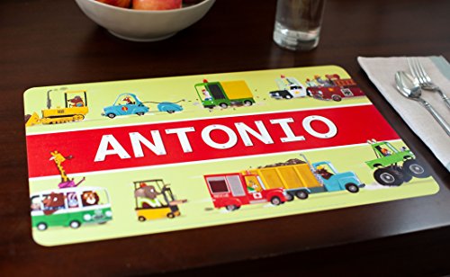 Personalized Placemat for Kids, Trucks - I See Me! Multicolor