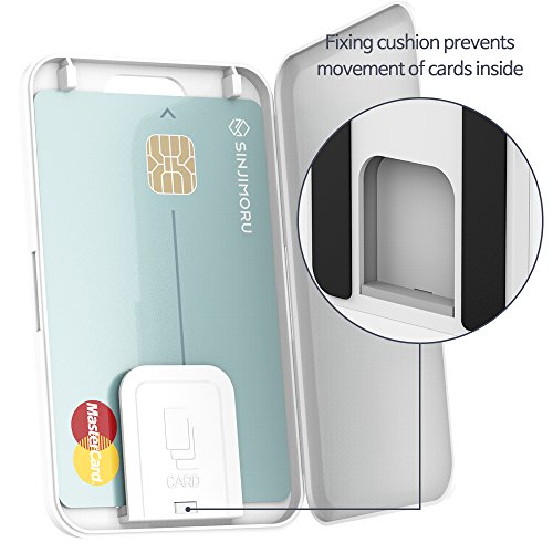 Sinjimoru Card Zip White: Stick-on Phone Wallet Case for 3 Cards & Cash Storage