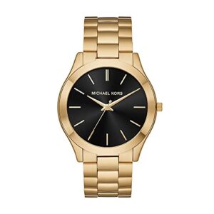 Michael Kors Men's Slim Runway Quartz Stainless-Steel Strap, Gold, 22 Casual Watch (Model: MK8621)