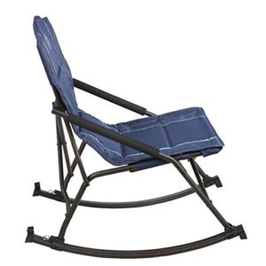 TIMBER RIDGE Folding Rocking Camping Chair with Hard Armrests, Portable Outdoor Rocker for Patio, Garden, Lawn, Supports up to 250 lbs, Blue