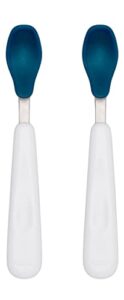 oxo tot feeding spoon set with soft silicone, navy , 2 count (pack of 1)