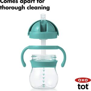 OXO Tot 6 Ounce Transitions Straw Cup with Removable Handles - Teal