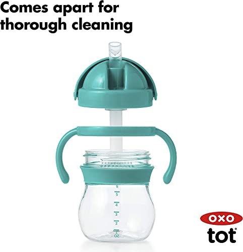 OXO Tot 6 Ounce Transitions Straw Cup with Removable Handles - Teal