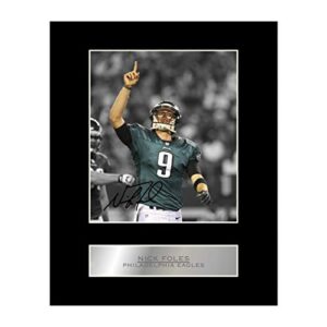 iconic pic nick foles print signed mounted photo display #1 autographed picture print
