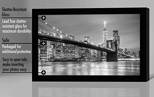 Americanflat 8.5x14 Picture Frame in Black - Engineered Wood with Shatter Resistant Glass - Horizontal and Vertical Formats for Wall