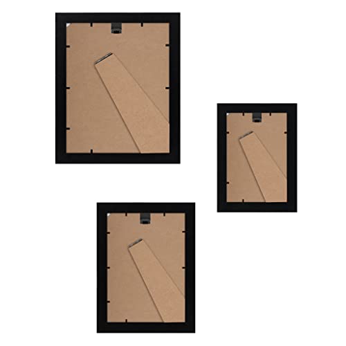 Americanflat 10 Pack Black Picture Frames Collage Wall Decor - Gallery Wall Frame Set with Two 8x10, Four 5x7, and Four 4x6 Frames, Shatter Resistant Glass, Hanging Hardware, and Easel Included