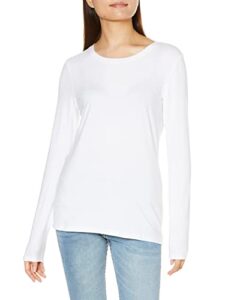 amazon essentials women's classic-fit long-sleeve crewneck t-shirt (available in plus size), white, x-large