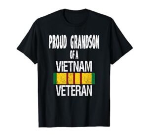 us military family proud grandson of a vietnam veteran t-shirt
