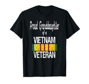 us military family - proud granddaughter a vietnam veteran t-shirt