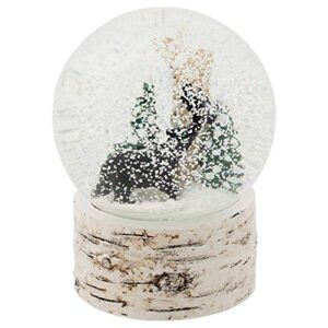 white wash wood black bear 5.5 inch resin decorative snow globe