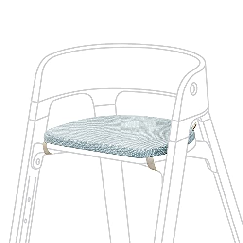 Stokke Steps Chair Cushion - Jade Twill - Add Softness & Personality to Stokke Steps Chair - Non-Slip, Functional & Stylish - Machine Washable - Fits All Stokke Steps Chairs