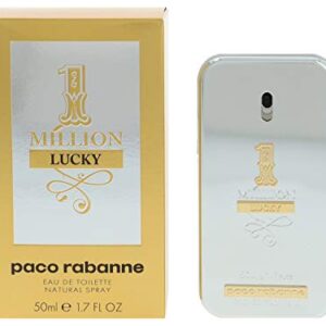 Paco Rabanne 1 Million Lucky Fragrance For Men - Earthy And Woody - Contains Notes Of Hazelnut, Greenplum And Cedar - Captivating And Addictive Warm Woods Scent - Edt Spray - 1.7 Oz