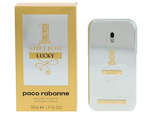 Paco Rabanne 1 Million Lucky Fragrance For Men - Earthy And Woody - Contains Notes Of Hazelnut, Greenplum And Cedar - Captivating And Addictive Warm Woods Scent - Edt Spray - 1.7 Oz