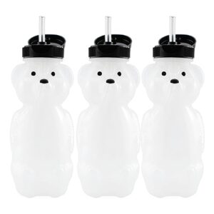 cornucopia brands honey bear straw cups (3-pack); 8-ounce therapy sippy bottles w/flexible straws