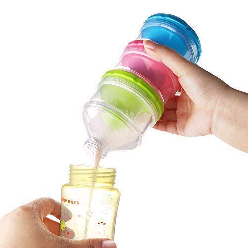 Accmor Baby Formula Dispenser On The Go, Stackable Formula Dispenser, Non-Spill Snack Storage Milk Powder Formula Container for Travel, BPA Free, 3 Layers, 2 Pack