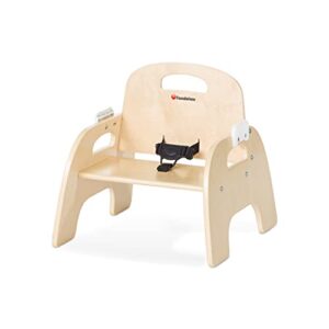 Foundations Easy Serve Low Wood Feeding Chair with Removable Tray and 3-Point Harness (7 Inch Seat Height)