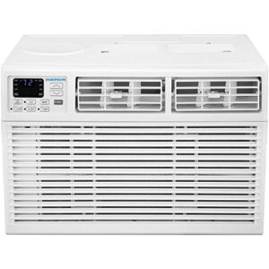 emerson quiet kool 15,000 btu 115v window air conditioner with remote control, cools rooms up to 700 sq.ft. with 24h timer, 3-speeds, quiet operation and auto-restart