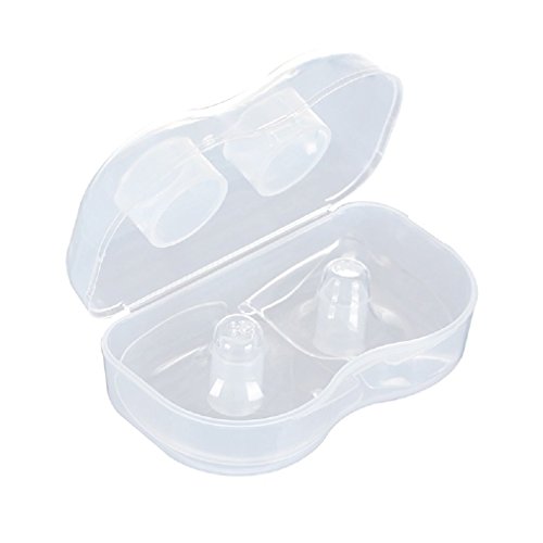 Silicone Contact Nipple Shield with Carrying Case for Breastfeeding Mothers(Standard 20mm,2 Pack), Imitation Breast Shape and 4-Holes Design, Lifesaver for Temporary Latch On Difficulties