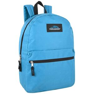 trail maker classic 17 inch backpack with adjustable padded shoulder straps (light blue)