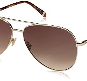 Fossil Women's Fos3074s Aviator Sunglasses, Light Gold, 61mm, 14mm