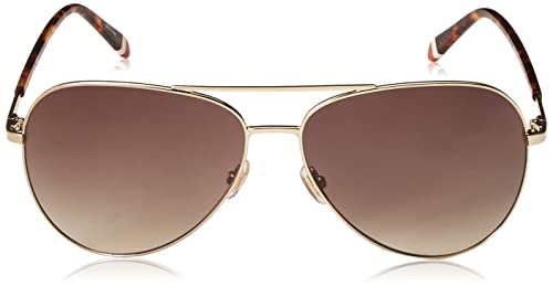 Fossil Women's Fos3074s Aviator Sunglasses, Light Gold, 61mm, 14mm