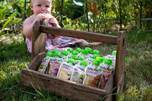 Sprout Organic Baby Food, Stage 3 Pouches, Root Veg & Beef, Creamy Veg & Chicken, Harvest Veg & Chicken Variety Pack, 4 Oz Purees (Pack of 18)