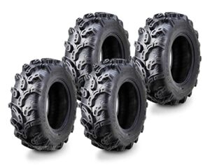 set 4 premium wanda atv/utv tires 25x8-12 25x8x12 front & rear super lug mud