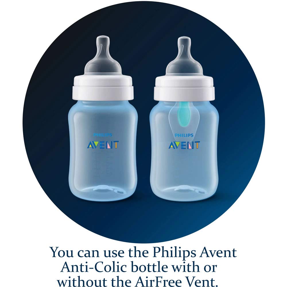 Philips AVENT SCF400/34 Anti-Colic Bottle with Insert 4oz 3pk, Clear