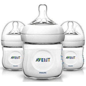 philips avent natural baby bottle, scf010/37, clear, 4 ounce (pack of 3)