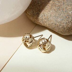 PAVOI 14K Yellow Gold Plated Sterling Silver Post Love Knot Stud Earrings | Gold Earrings for Women