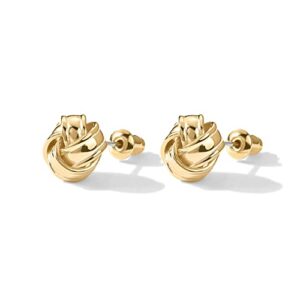 PAVOI 14K Yellow Gold Plated Sterling Silver Post Love Knot Stud Earrings | Gold Earrings for Women