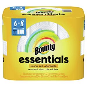 bounty essentials 2-ply paper towels, select-a-size, 11" x 5 7/8", white, 83 sheets per roll, carton of 6 rolls