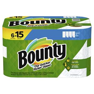 bounty select-a-size paper towels, 6 double plus rolls = 15 regular rolls