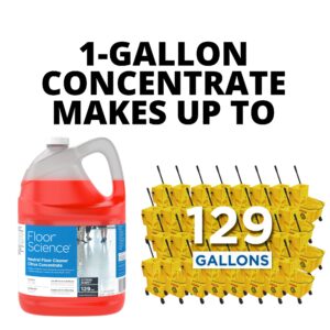 Diversey CBD540441 Floor Science Professional Neutral Floor Cleaner, Deep & Gentle Cleaning with No Residue or Rinse Required, Citrus Scent, Concentrate, 1-Gallon