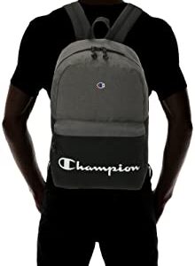 Champion unisex adult Manuscript Backpacks, Heather Grey, One Size US