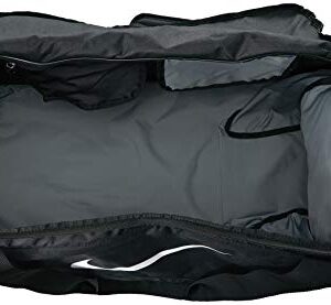 Nike Brasilia Training Duffel Bag, Versatile Bag with Padded Strap and Mesh Exterior Pocket, Medium, Black/Black/White