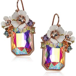 Betsey Johnson Flower Cluster Stone Drop Earrings