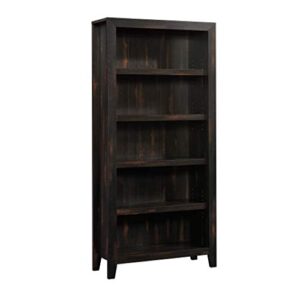 sauder dakota pass 5-shelf bookcase, l: 33.78" x w: 12.52" x h: 71.10", char pine finish