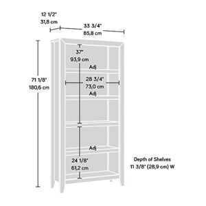 Sauder Dakota Pass 5-Shelf Bookcase, L: 33.78" x W: 12.52" x H: 71.10", Char Pine finish