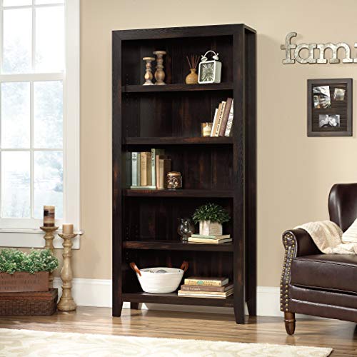 Sauder Dakota Pass 5-Shelf Bookcase, L: 33.78" x W: 12.52" x H: 71.10", Char Pine finish