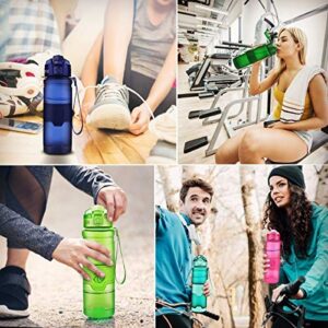 Sports Water Bottle, 400/500/700ml/1L, BPA Free Leak Proof Plastic Bottles For Outdoors,Camping,Cycling,Fitness,Gym,Yoga- Kids/Adults Drink Bottles With Filter,Flip Top,Lockable Lid Open With 1 Click