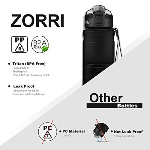 Sports Water Bottle, 400/500/700ml/1L, BPA Free Leak Proof Plastic Bottles For Outdoors,Camping,Cycling,Fitness,Gym,Yoga- Kids/Adults Drink Bottles With Filter,Flip Top,Lockable Lid Open With 1 Click