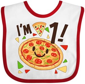 inktastic i'm 1 pizza birthday party baby bib white and red 2fdda