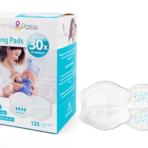 Stay Dry Disposable Nursing Pads for Breastfeeding, 125 Count Super Absorbent, Ultra Comfortable, and Individually Wrapped Leakproof - by Primo Passi