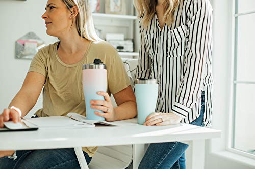 Simple Modern Tumbler with Clear Flip Lid and Straw | Reusable Insulated Water Bottle Stainless Steel Travel Mug | Slim Cruiser Collection | 32oz, Blush