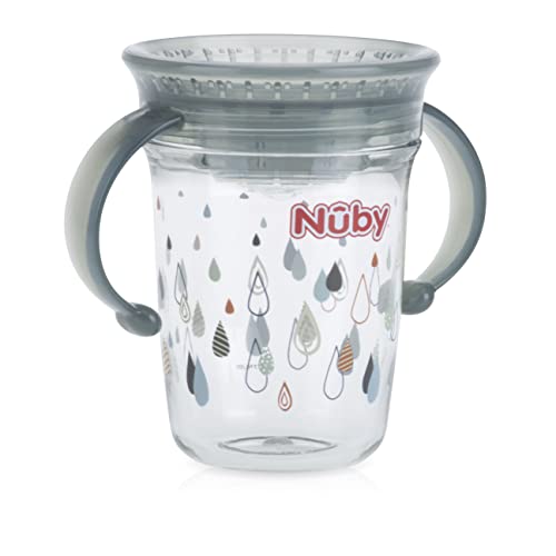 Nuby Tritan No Spill 2 Handle 360 Degree Printed Wonder Cup, Prints May Vary, 1pk