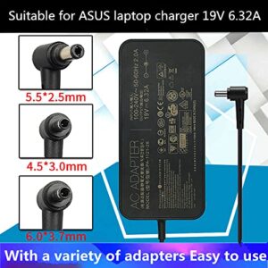 120W 19V 6.32A Power Adapter PA-1121-28 A15-120P1A AC Power Charger Compatible Asus ROG GL502VT GL502V GL502 GL502VT-DS71 N750 N500 G50 N53S N55 Gaming Laptop