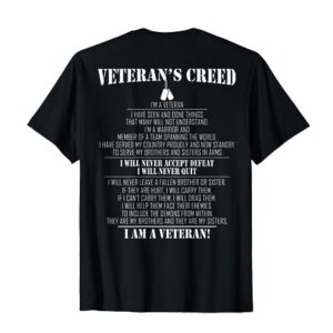 Veteran's creed I'm a veteran T-Shirt