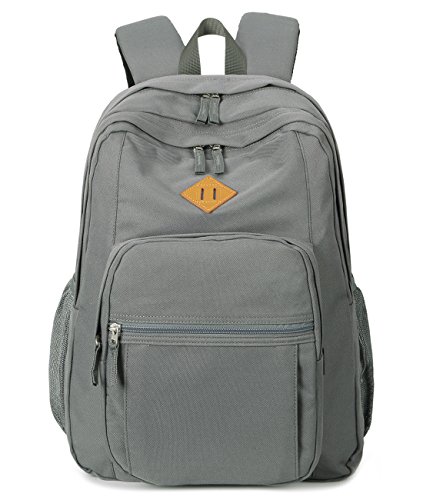 abshoo Classical Basic Womens Travel Backpack For College Men Water Resistant Bookbag (Grey)