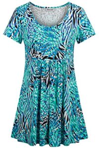 tencole womens blouses and tops dressy summer tunic tops round neck cyan